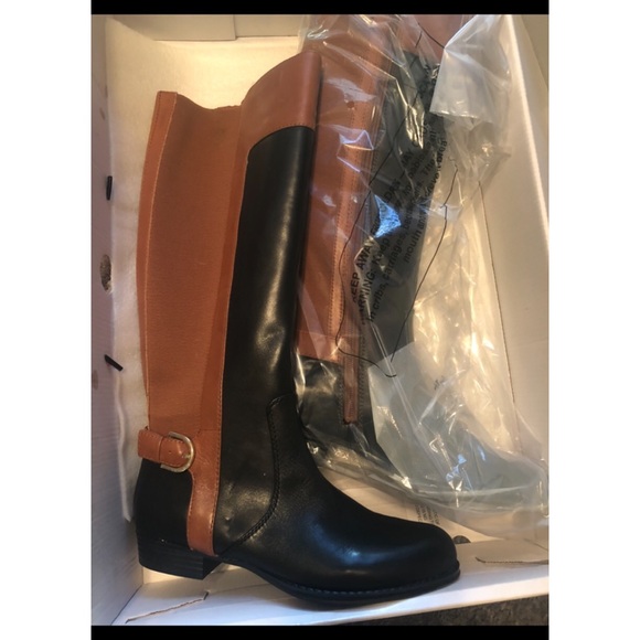 Toby leather riding boots two tone medium calf NWT - Picture 2 of 8